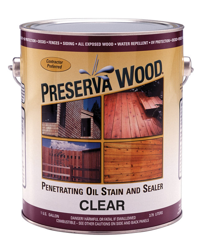 Preserva Wood Transparent Smooth Clear Oil-Based Oil Penetrating Wood Stain/Sealer 1 gal