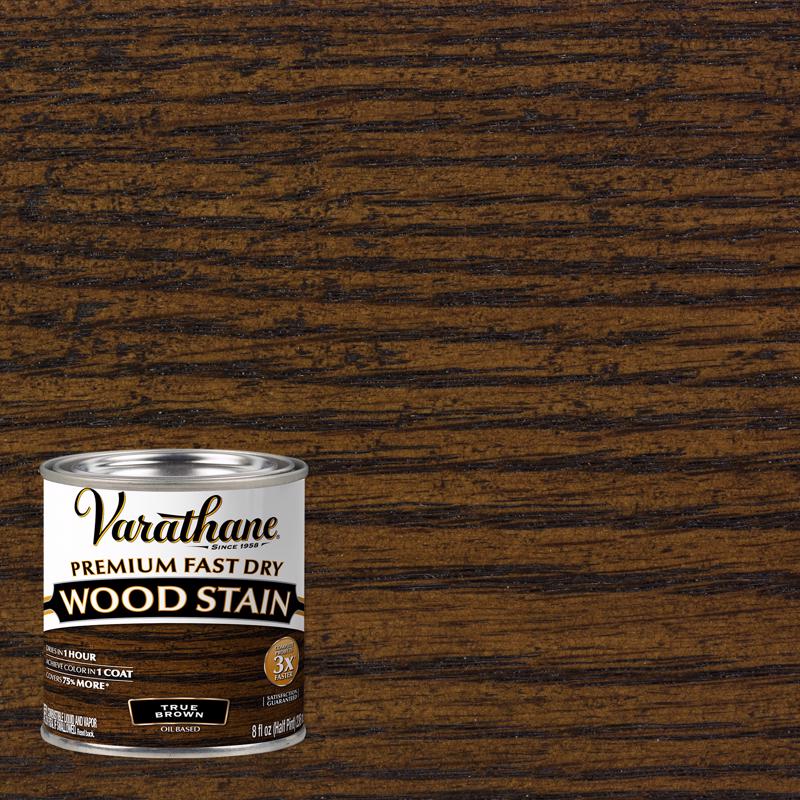 Varathane Premium True Brown Oil-Based Urethane Modified Alkyd Fast Dry Wood Stain 1/2 pt
