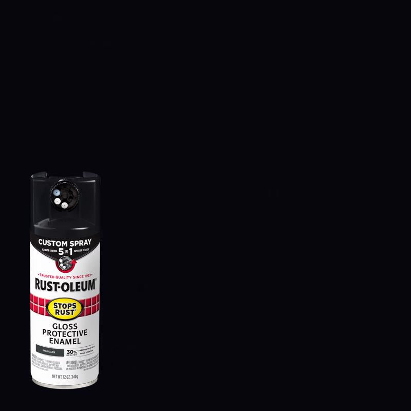 Rust-Oleum Stops Rust Gloss Ink Black Enamel Spray Paint 12 oz