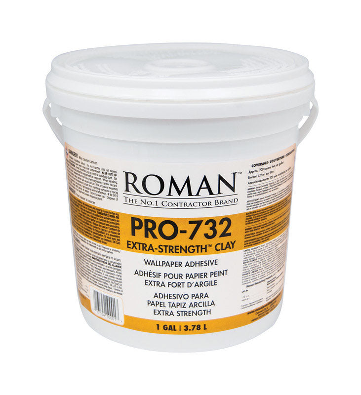 Roman PRO-732 Extra Strength Clay/Modified Starches Tan Adhesive 1 gal