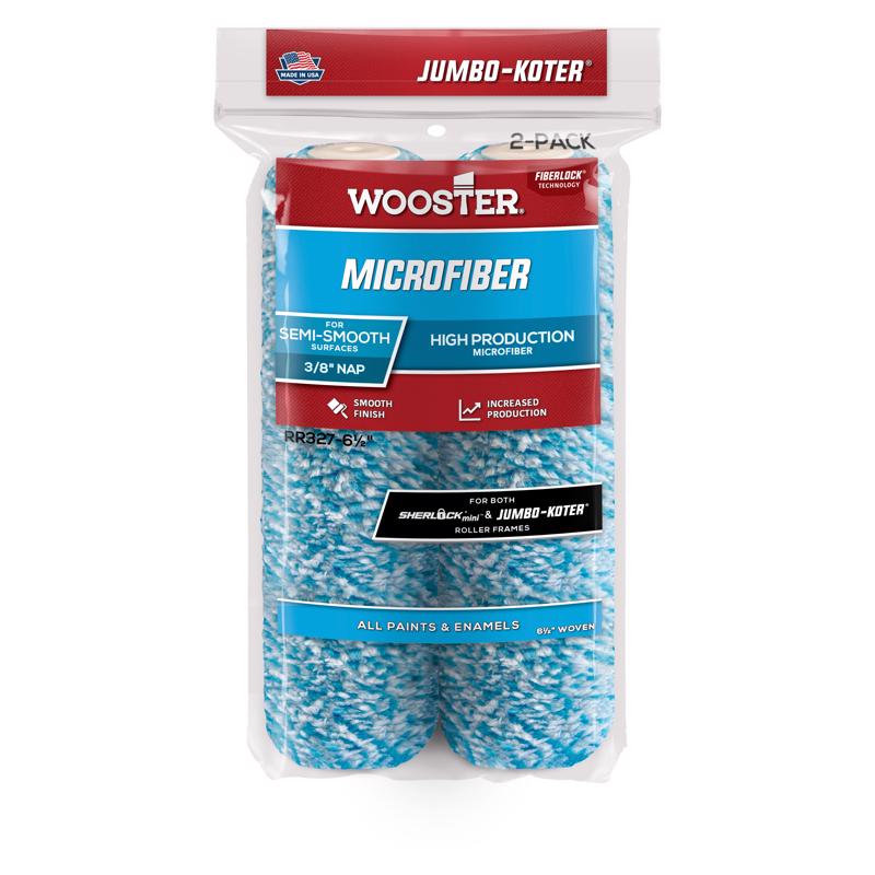 Wooster Jumbo-Koter Microfiber 6-1/2 in. W X 3/8 in. Paint Roller Cover 2 pk