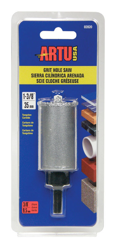 ARTU 1-3/8 in. Carbide Grit 4.5 in. L X 3/8 in. D Hole Saw Arbor