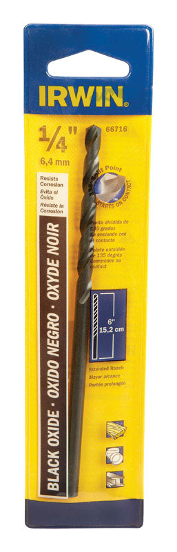 Irwin 1/4 in. X 6 in. L High Speed Steel Split Point Drill Bit Straight Shank 1 pc
