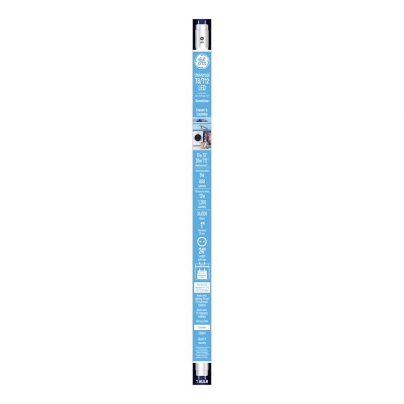 GE T8 G13 (Medium Bi-Pin) LED Bulb Daylight 20 Watt Equivalence 1 pk