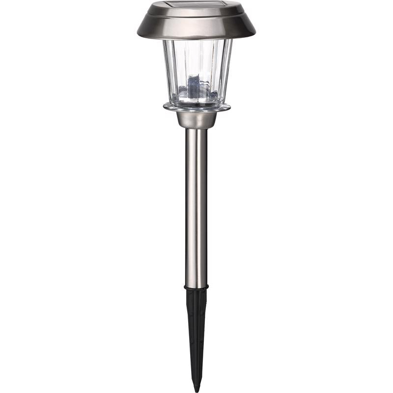 Living Accents Brushed Nickel Solar Powered 0.2 W LED Pathway Light 1 pk