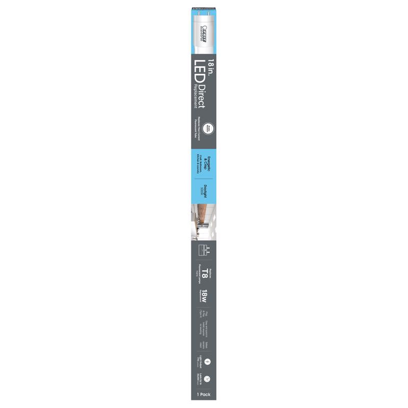 Feit T8 Daylight 18 in. Bi-Pin T8 LED Linear Lamp 18 Watt Equivalence 1 pk