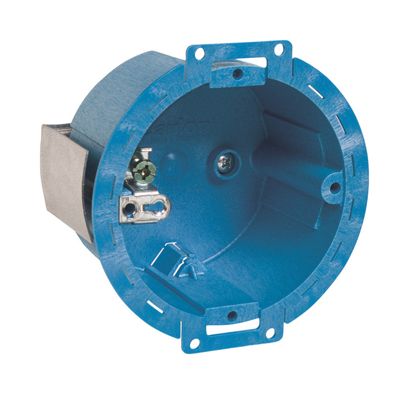 Carlon 14-1/2 cu in Round Thermoplastic 1 gang Electrical Ceiling Box Blue