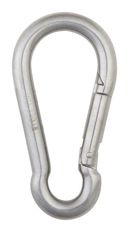 Campbell 0.66 in. D X 3.94 in. L Polished Stainless Steel Spring Snap 320 lb