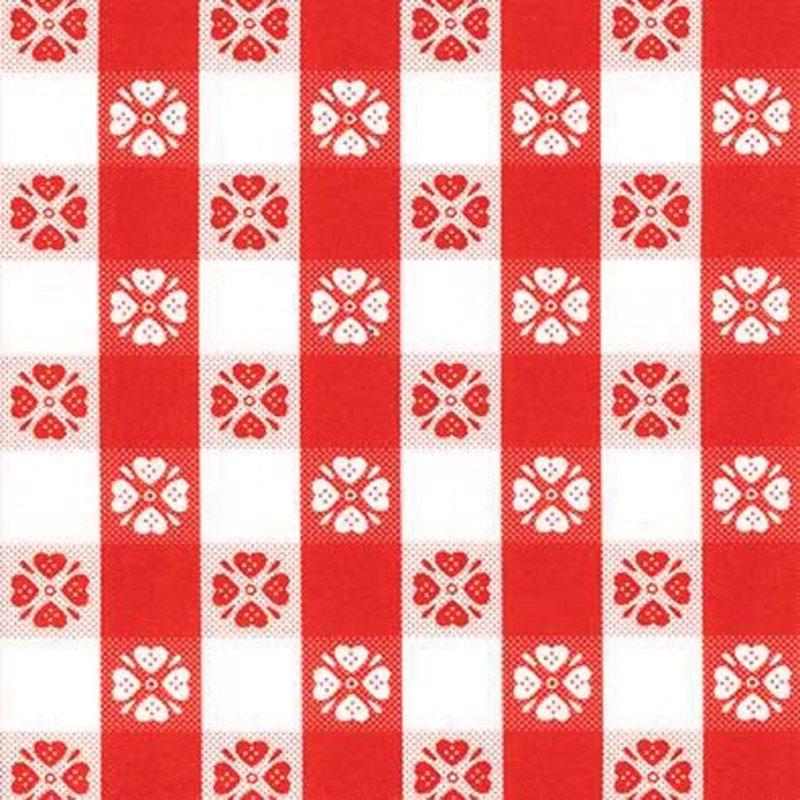 Con-Tact 15 yd L X 54 in. W Red/White Plaid Non-Adhesive Flannel Back Vinyl Tablecloth