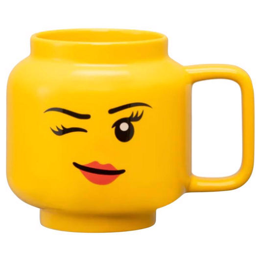 LEGO 17.9 oz Yellow BPA Free Winking Girl Mug