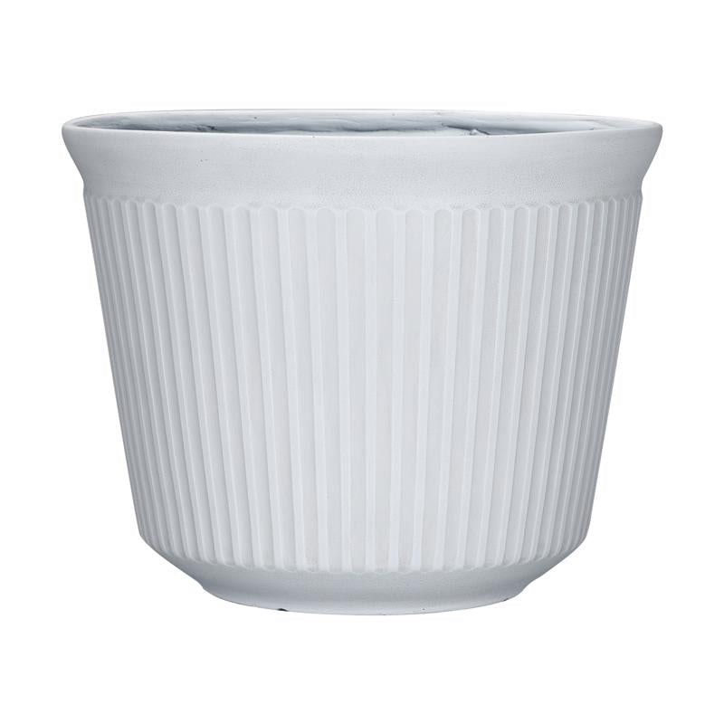 L&G 9.33 in. H X 12 in. W X 12 in. D X 12 in. D Polyresin Finola Planter White