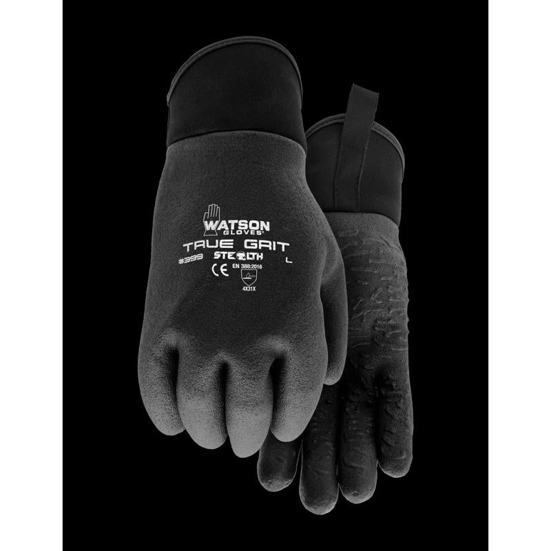 Watson Gloves L PVC True Grit Black Dipped Gloves