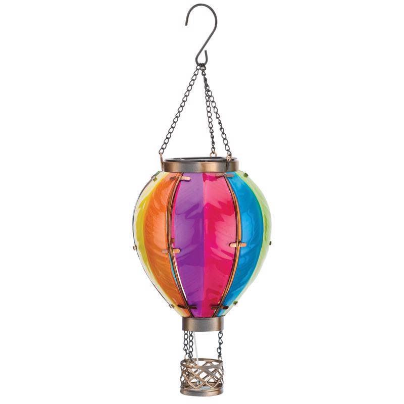 Regal Art & Gift Multicolored Glass/Metal 15 in. H X 5 in. L X 5 in. W Hot Air Balloon Lantern