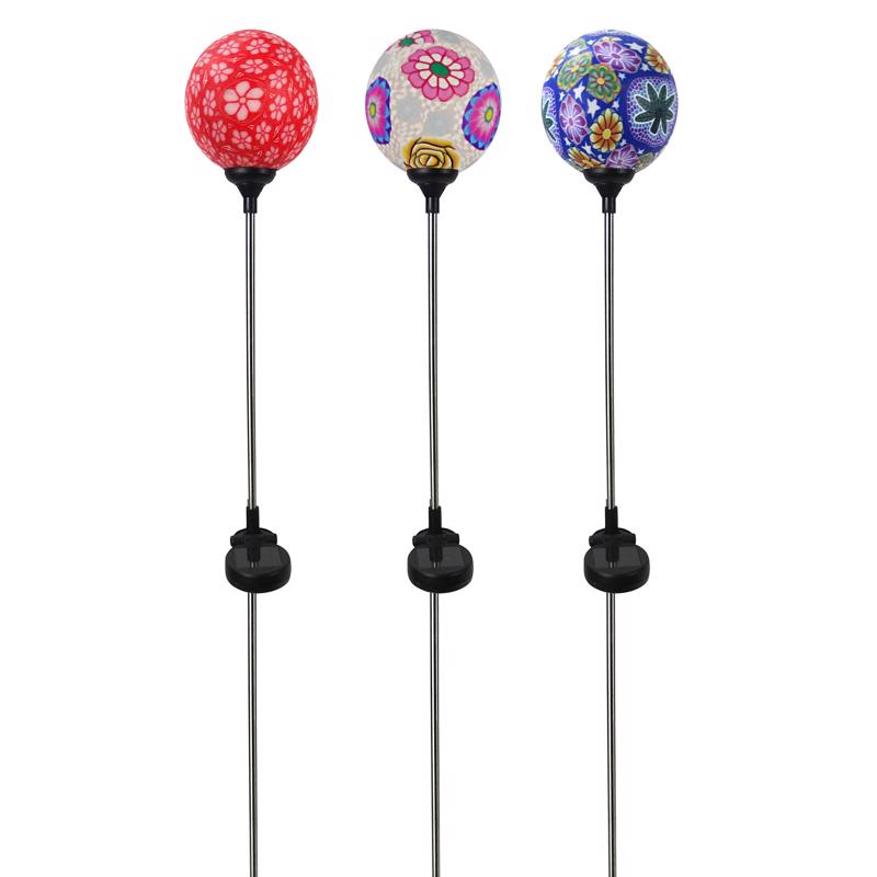 Alpine Multicolored Glass/Metal 34 in. H X 4 in. L X 4 in. W Soft Clay Ball Outdoor Garden Stake