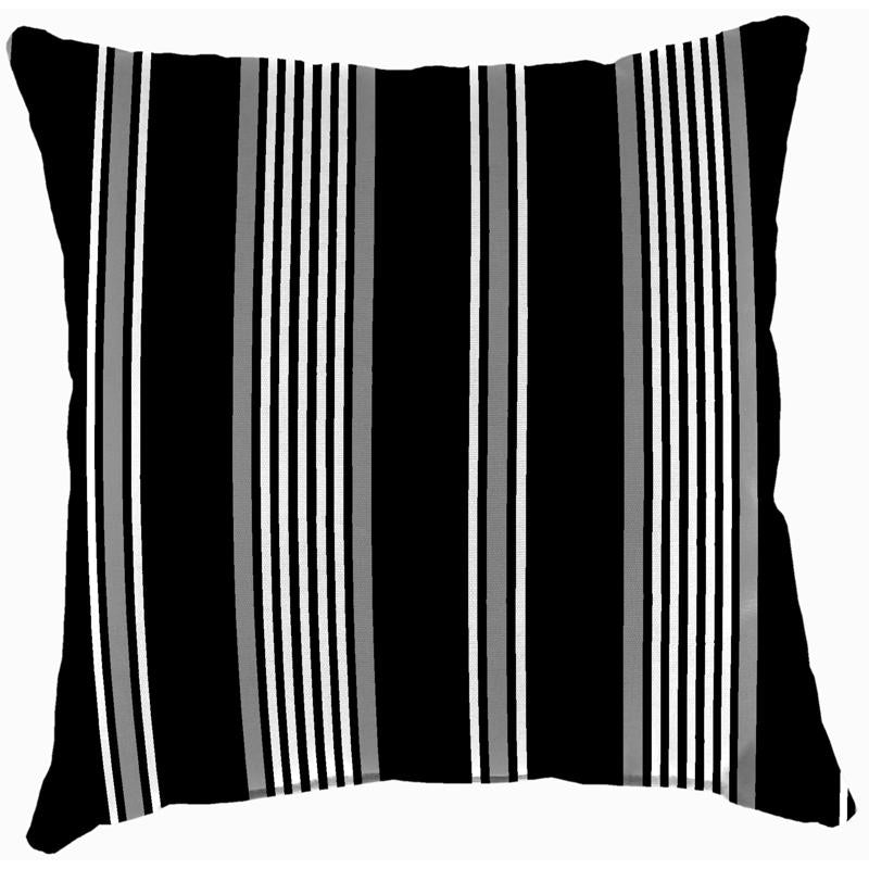 Jordan Manufacturing Black/White Stripe Polyester Toss Pillow