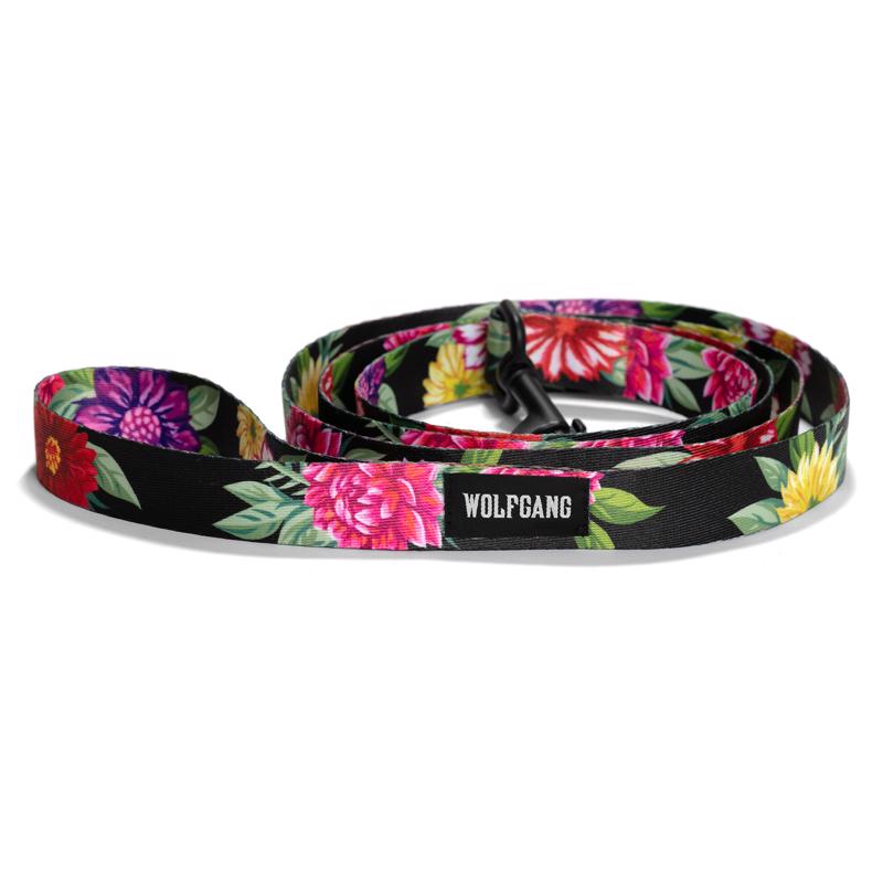 Wolfgang Multicolored DarkFloral Polyester Dog Leash Medium/Large