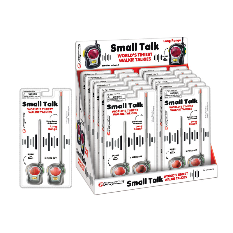 Playmaker Toys Small Talk World Tiniest Walkie Talkies Toy Metal 2 pc
