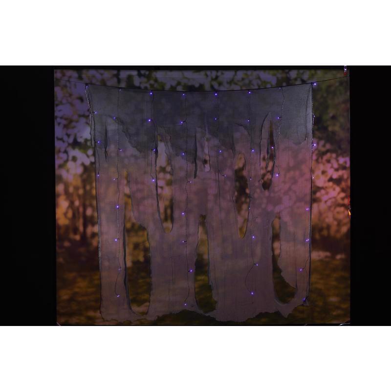 Celebrations Halloween Purple 48 ct LED Prelit Hanging Gauze Lights