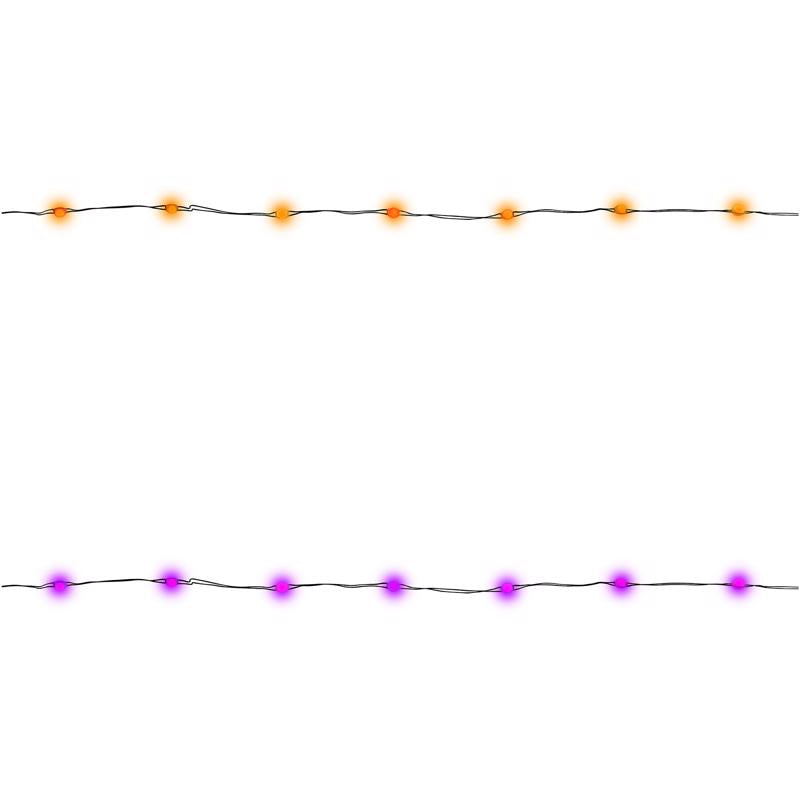 Celebrations Halloween Orange/Purple 50 ct 1 in. LED Prelit Light String String Lights