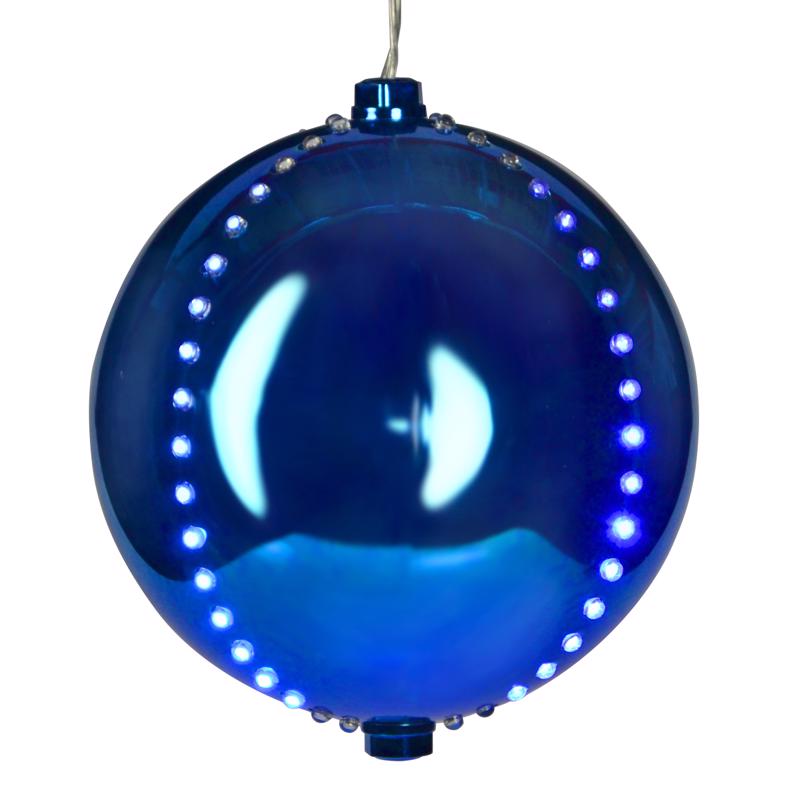 Celebrations Platinum LED Blue Lighted Ornament 6 in. Hanging Decor
