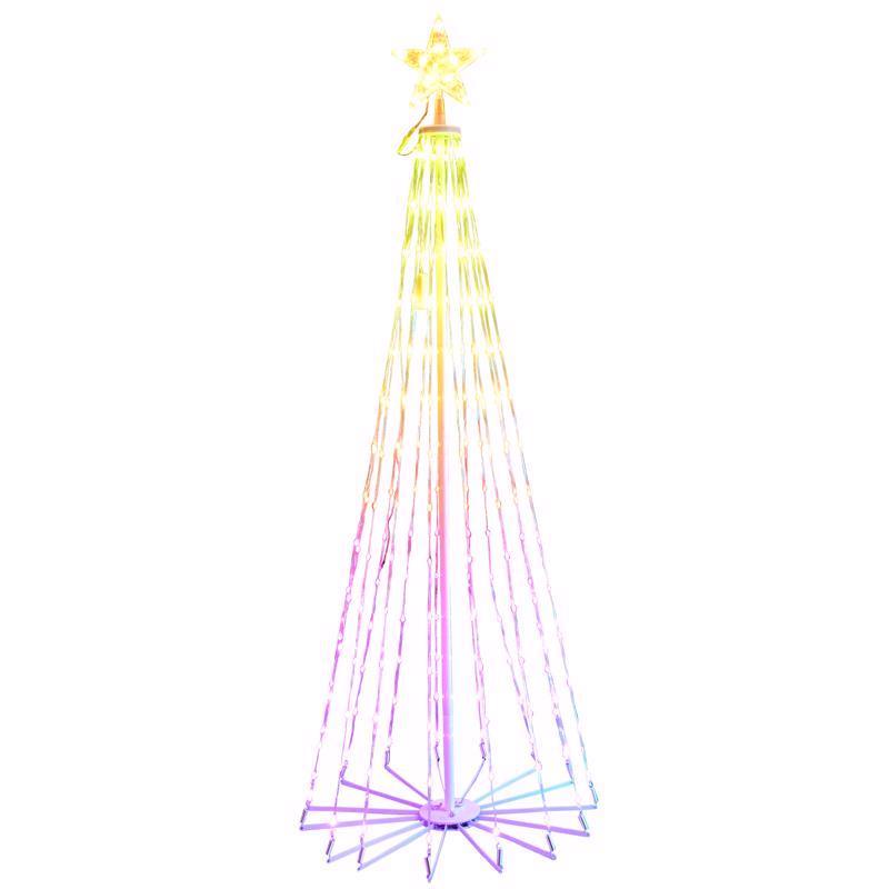 Celebrations LED Multi Straight Frame Dancing Tree 5 ft. Yard Decor