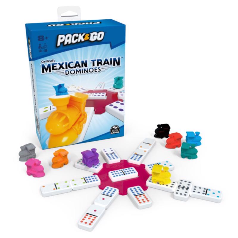 Spin Master Pack & Go Mexican Train Dominoes Board Game Multicolored