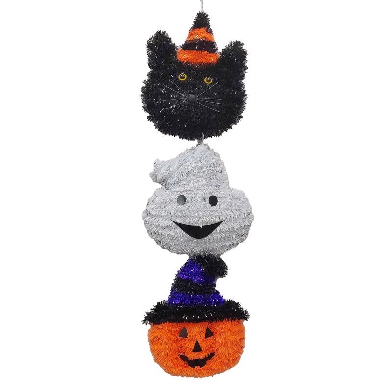 FC Young 23 in. Dangler Cat, Ghost, Pumpkin Hanging Decor