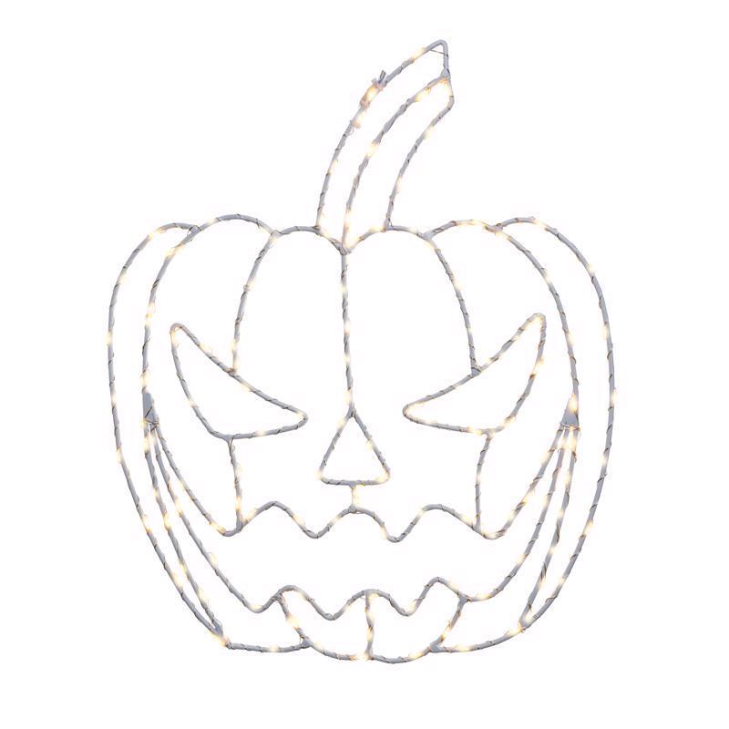 Celebrations Orange 155 ct 15 in. LED Prelit Illuminated Pumpkin Window Decor