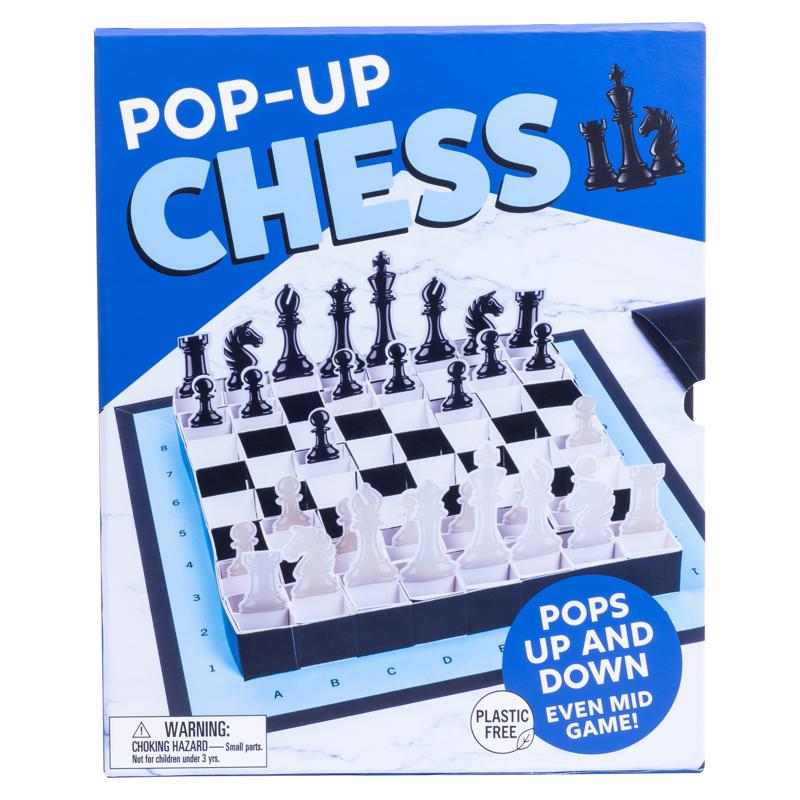Fizz Pop Up Chess Game Black/White