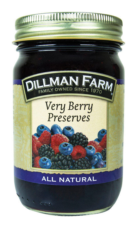 Dillman Farm All Natural Raspberries, Blueberries, Blackberries Preserves 16 oz Jar