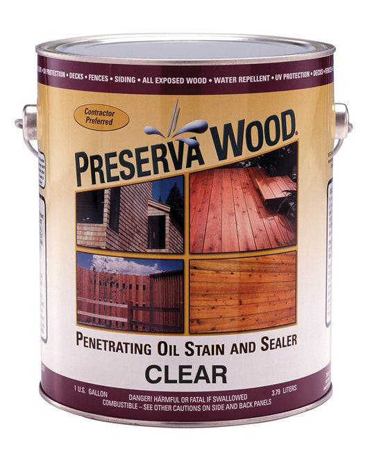 Preserva Wood Transparent Smooth Clear Oil-Based Oil Penetrating Wood Stain/Sealer 1 gal