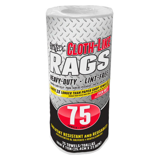 Intex Cloth-Like Rags Wiping Cloth 10 in. W X 11 in. L 75 ct 1 pk