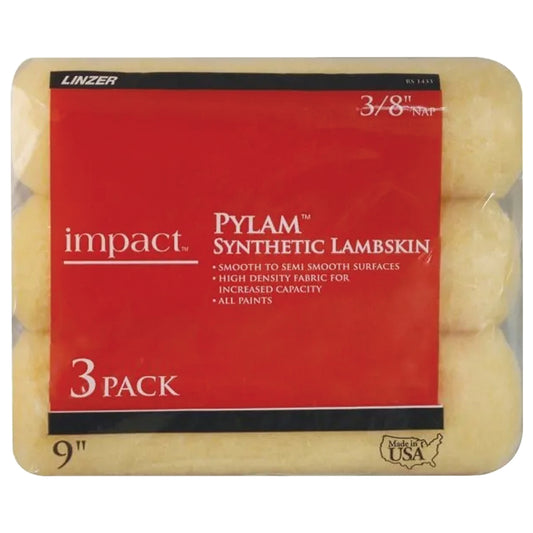 Linzer Better Synthetic Lambskin 9 in. W X 3/8 in. Paint Roller Cover 3 pk