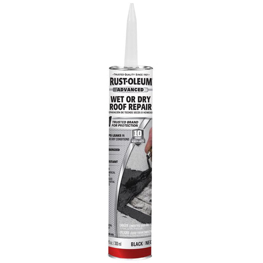 Rust-Oleum Advanced Black Asphalt Wet/Dry Surface Roof Cement 10.1 oz