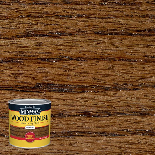 Minwax Wood Finish Semi-Transparent Satin Mocha Oil-Based Penetrating Wood Stain 1/2 pt