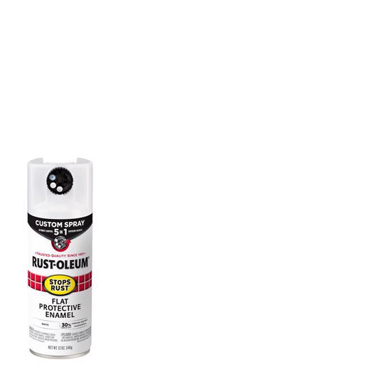 Rust-Oleum Stops Rust Custom Spray 5-in-1 Flat White Spray Paint 12 oz