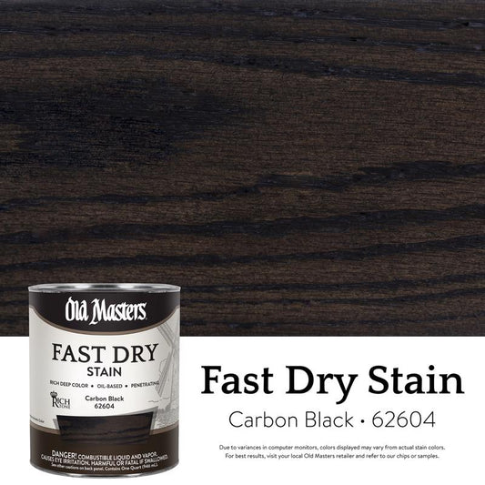Old Masters Semi-Transparent Flat Carbon Black Oil-Based Alkyd Fast Dry Wood Stain 1 qt