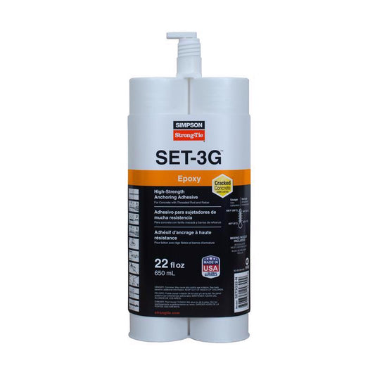 Simpson Strong-Tie SET-3G Plastic Concrete Anchoring Epoxy Paste 23.06 in. H X 4.06  W X 2.06 in. L