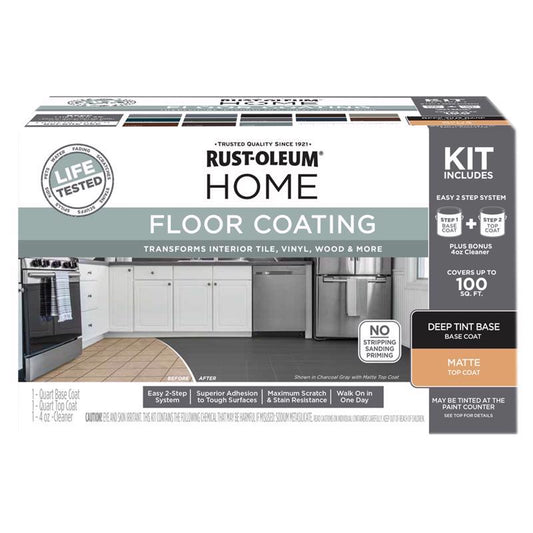 Rust-Oleum HOME Matte Deep Tint Base Floor Coating Kit 1 qt