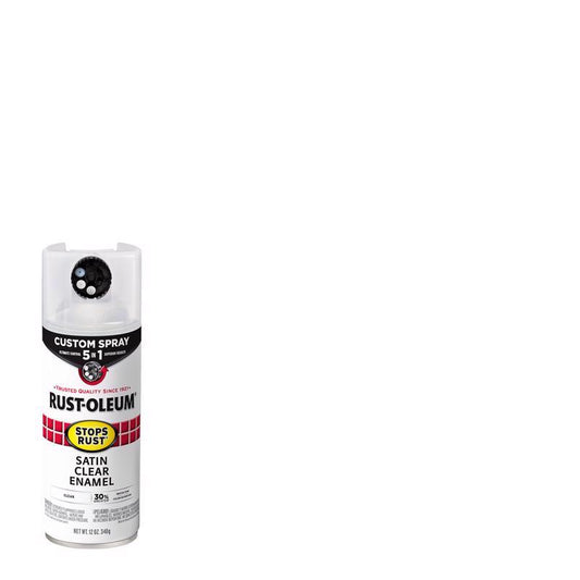 Rust-Oleum Stops Rust 5-in-1 Indoor/Outdoor Satin Crystal Clear Oil-Based Protective Enamel 12 oz