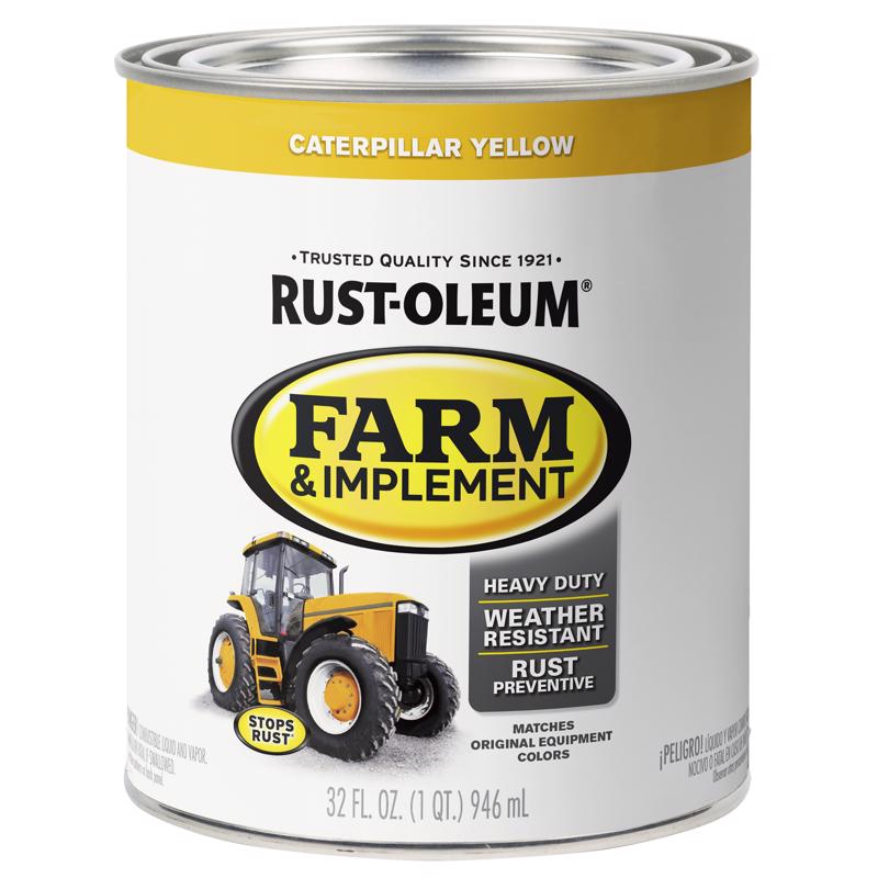 Rust-Oleum Indoor/Outdoor Gloss Caterpillar Yellow Oil-Based Oil Modified Alkyd Farm & Implement 1 q