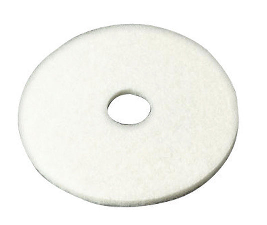3M 20 in. D Non-Woven Natural/Polyester Fiber Floor Polishing Pad White