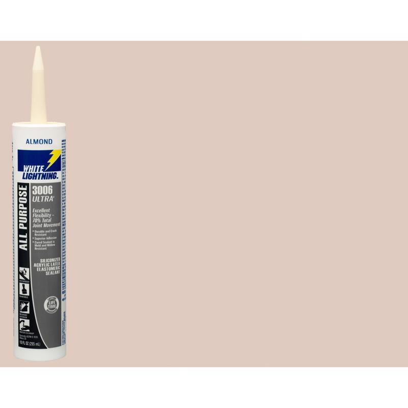 White Lightning 3006 Ultra Almond Elastomeric All Purpose Sealant 10 oz