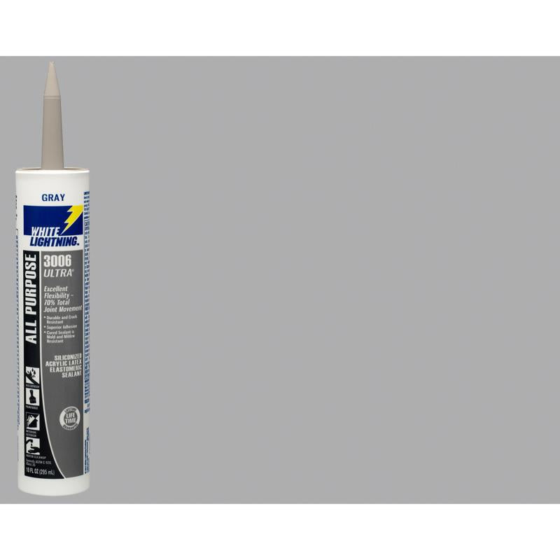 White Lightning 3006 Ultra Gray Elastomeric All Purpose Sealant 10 oz