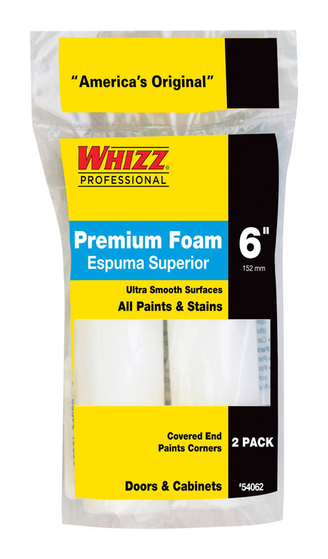 Whizz Foam 6 in. W X 1/2 in. Mini Paint Roller Cover 2 pk