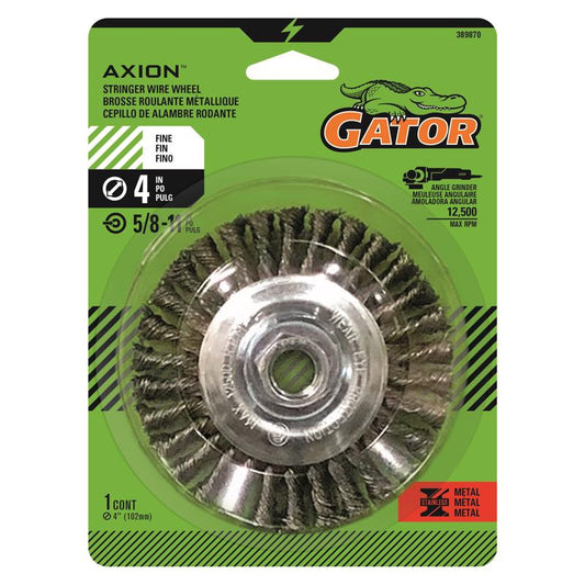 Gator 4 in. Fine Knotted/Twisted Wire Wheel Brass Coated Steel 12500 rpm 1 pc
