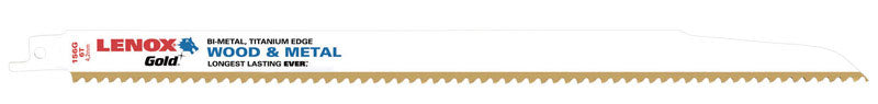 Lenox Gold 12 in. Bi-Metal Reciprocating Saw Blade 6 TPI 5 pk