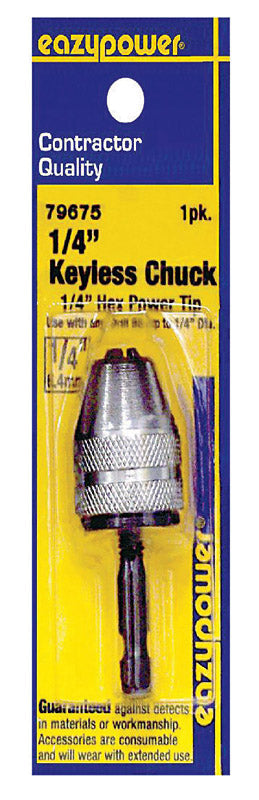 Eazypower 1/4 in. in. Keyless Chuck Adapter 1/4 in. Hex Shank 1 pc