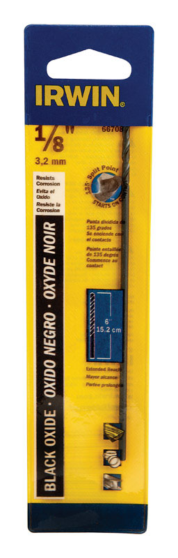 Irwin 1/8 in. X 6 in. L High Speed Steel Split Point Drill Bit Straight Shank 1 pc