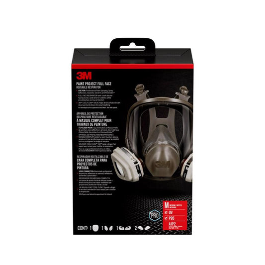 3M P95 Paint Project Full Face Respirator Black M 1 pk